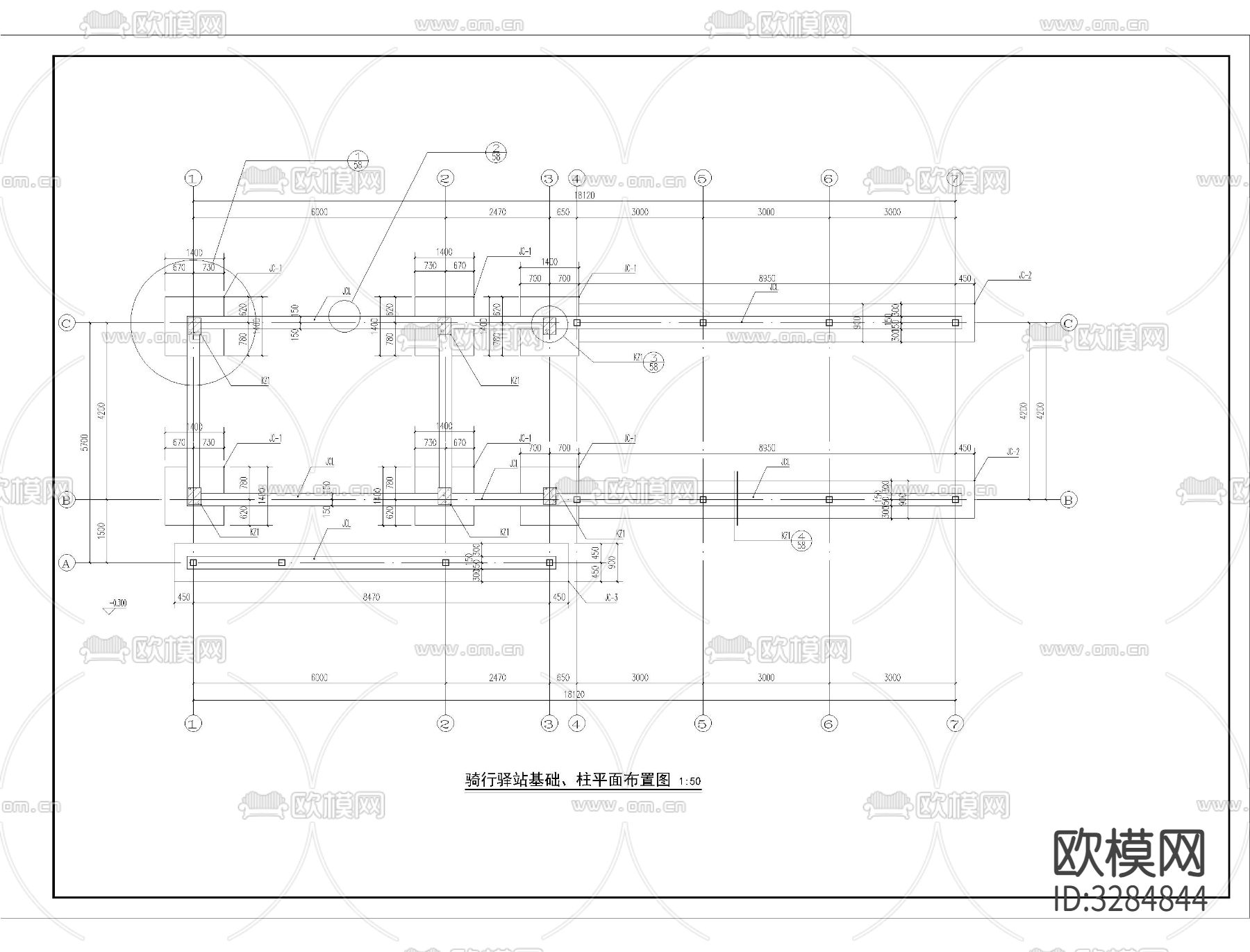 骑行驿站CAD平面图下载（渲染图1）