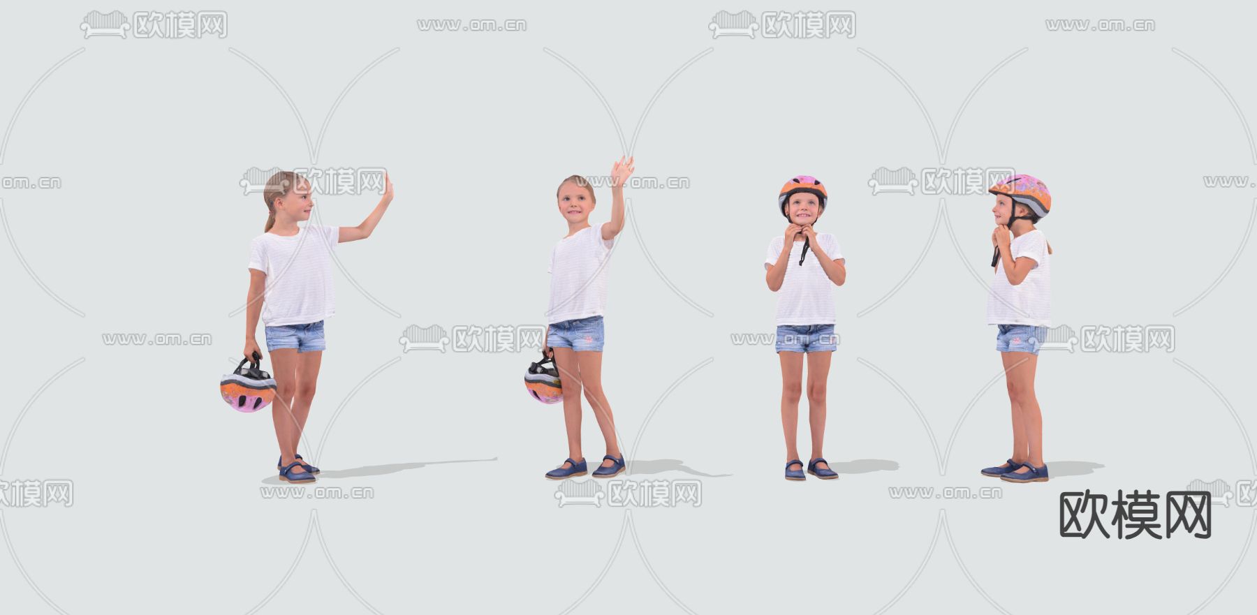 欧式运动儿童su模型下载