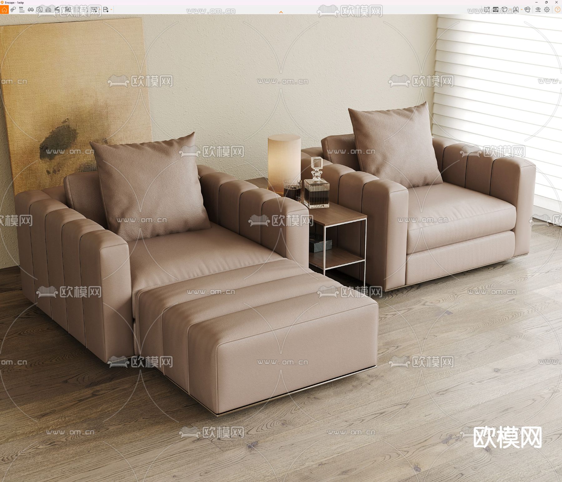 影院沙发 功能沙发 按摩椅 等候休息椅su模型下载（渲染图1）