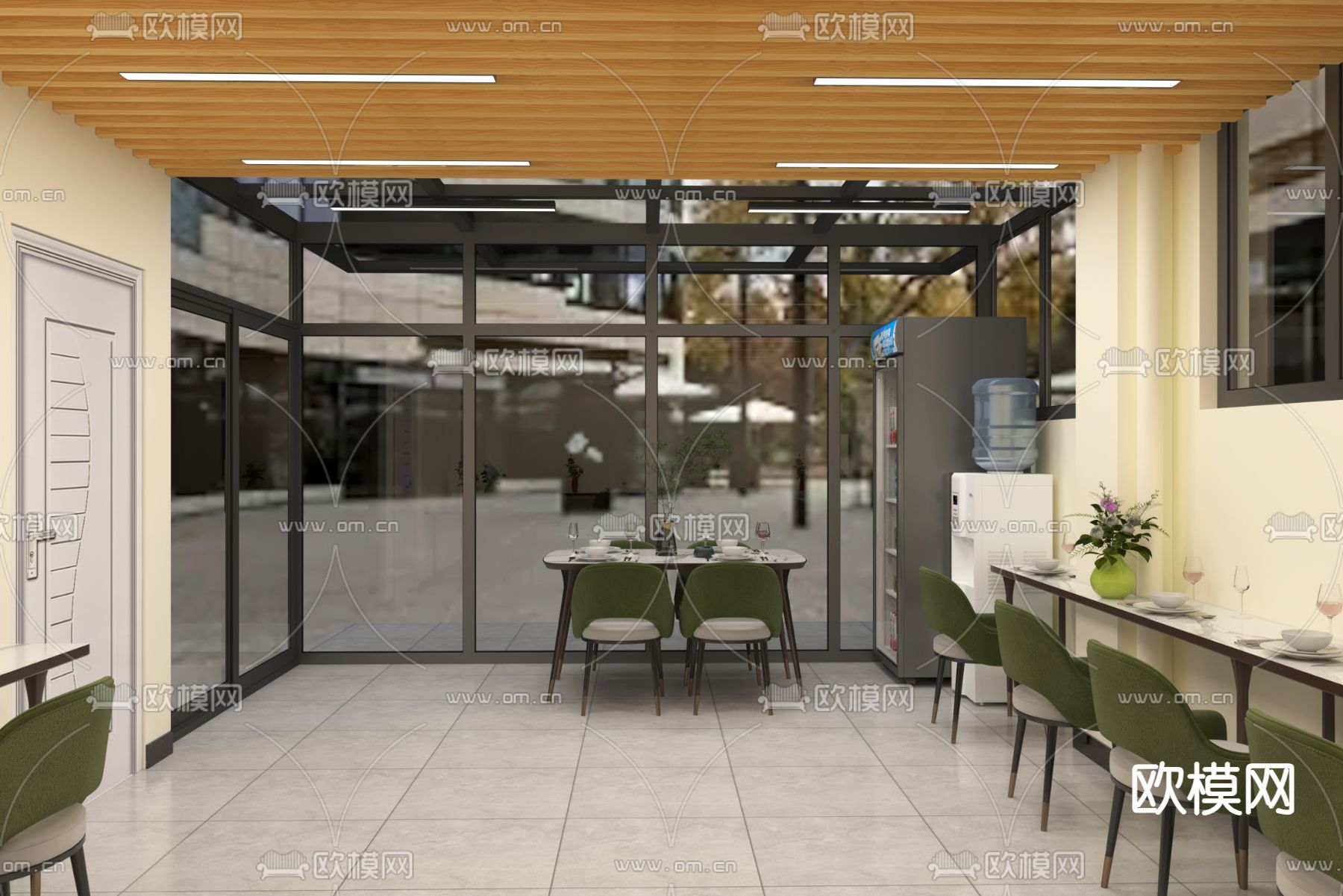 教职工食堂3d模型下载（渲染图2）