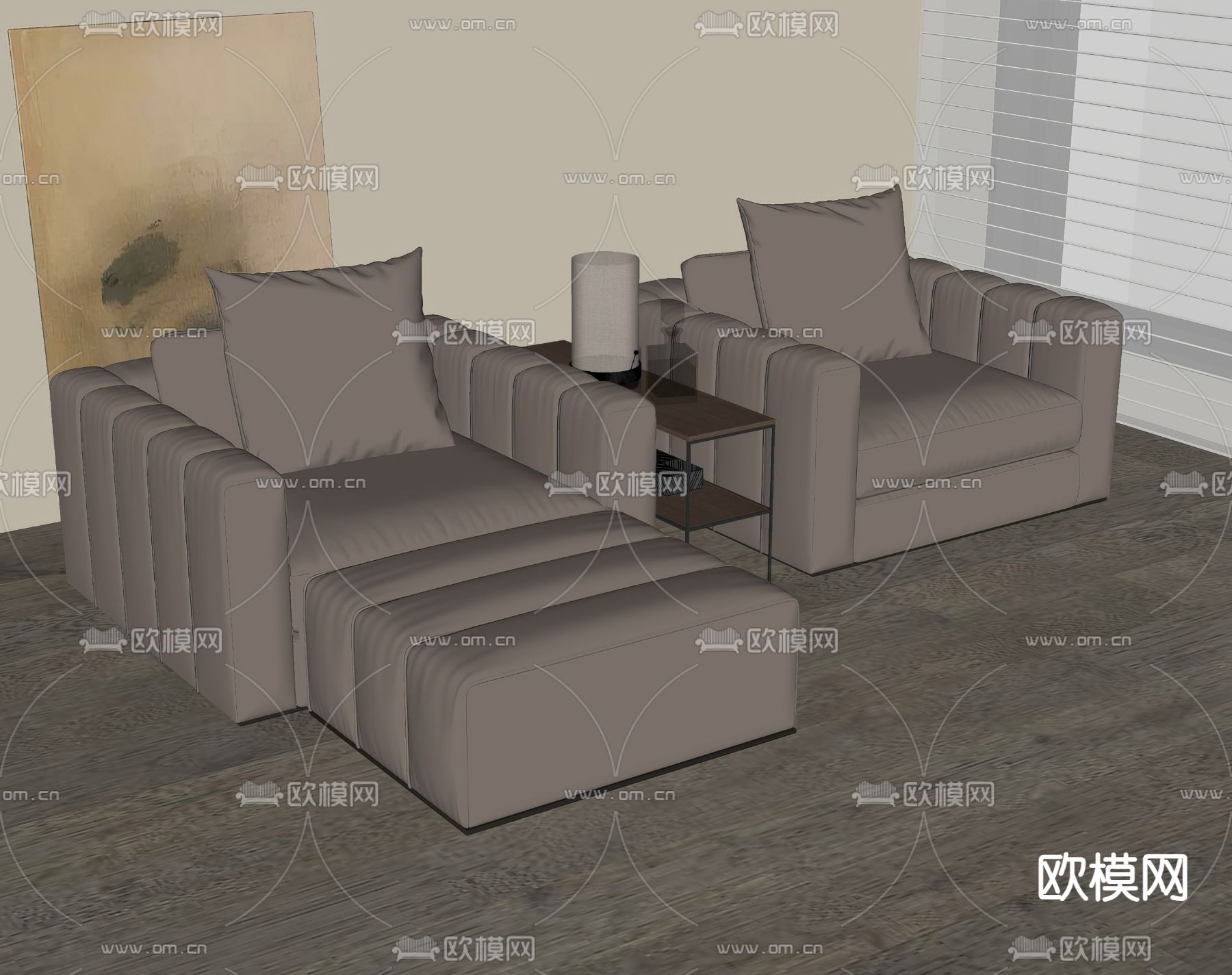影院沙发 功能沙发 按摩椅 等候休息椅su模型下载（渲染图3）