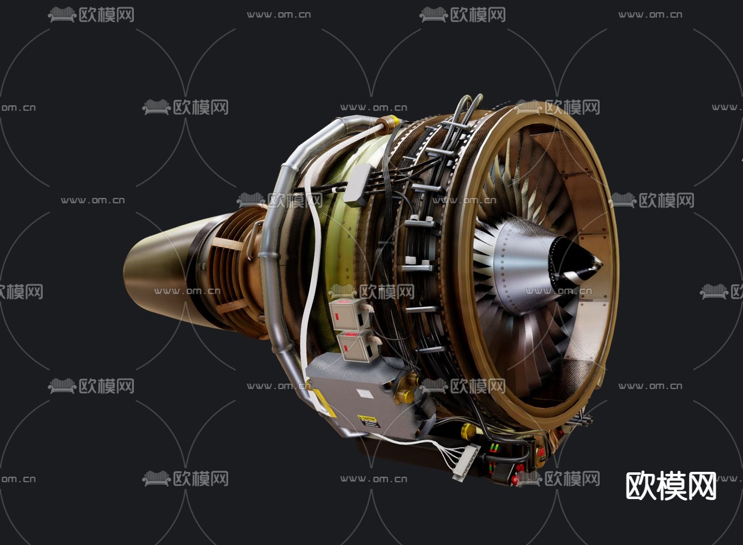航空发动机 航空引擎 发动机3d模型下载（渲染图2）
