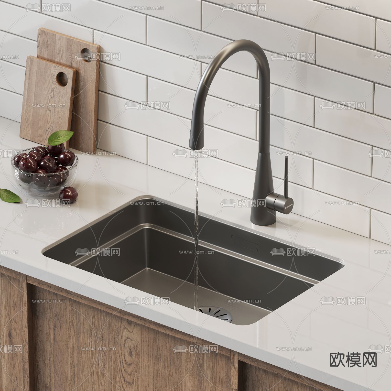 不锈钢水槽 洗菜盆 台下盆3d模型下载