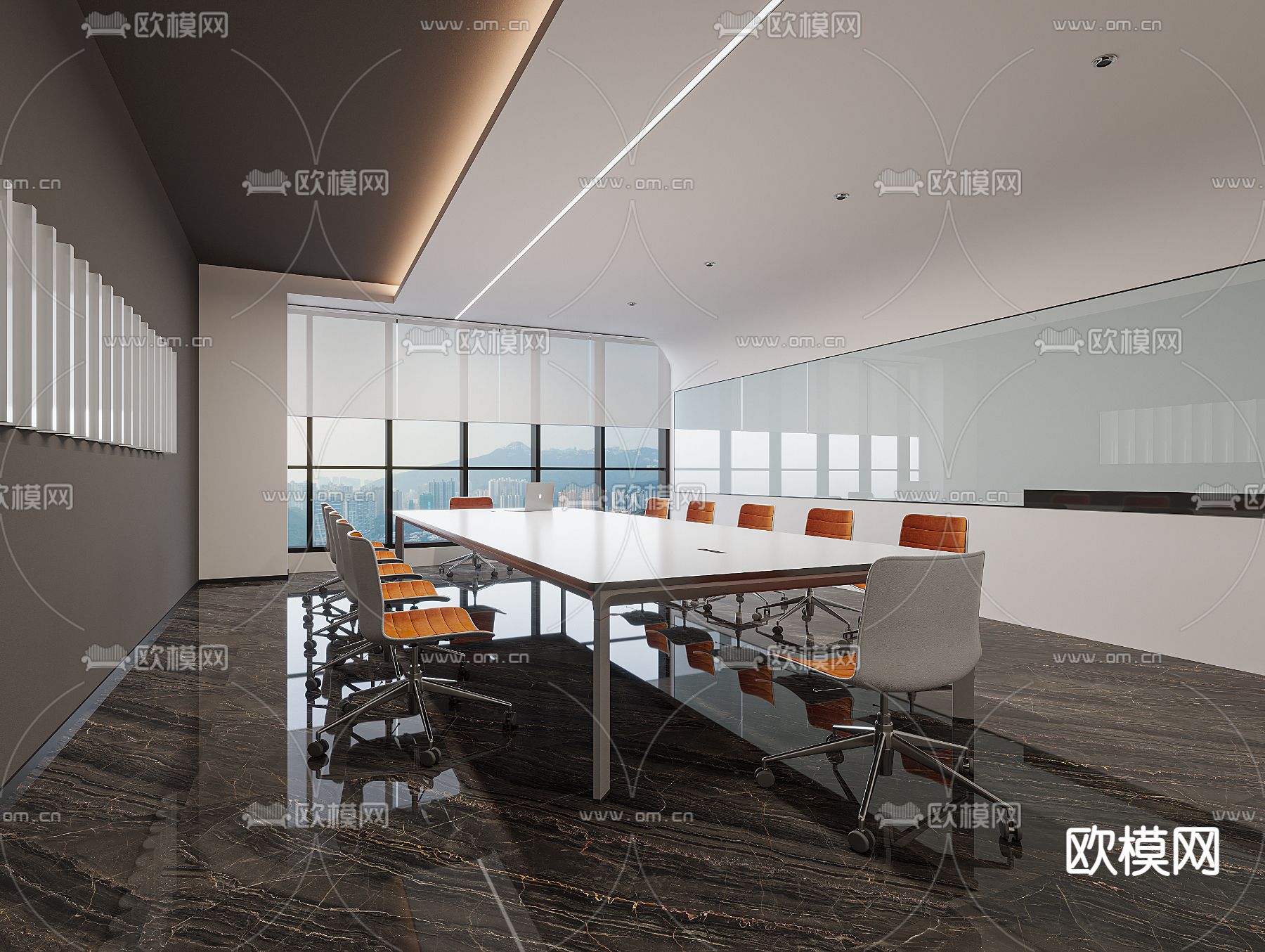 现代会议室 议会厅3d模型下载