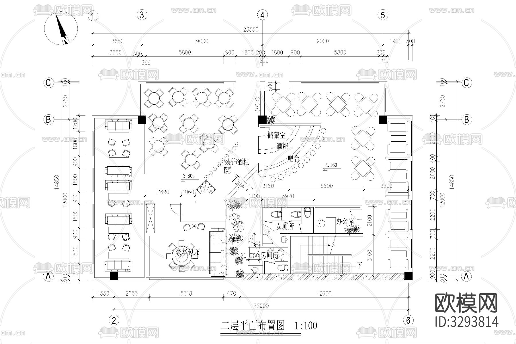 咖啡厅咖啡馆空间布局方案店铺平面布置图