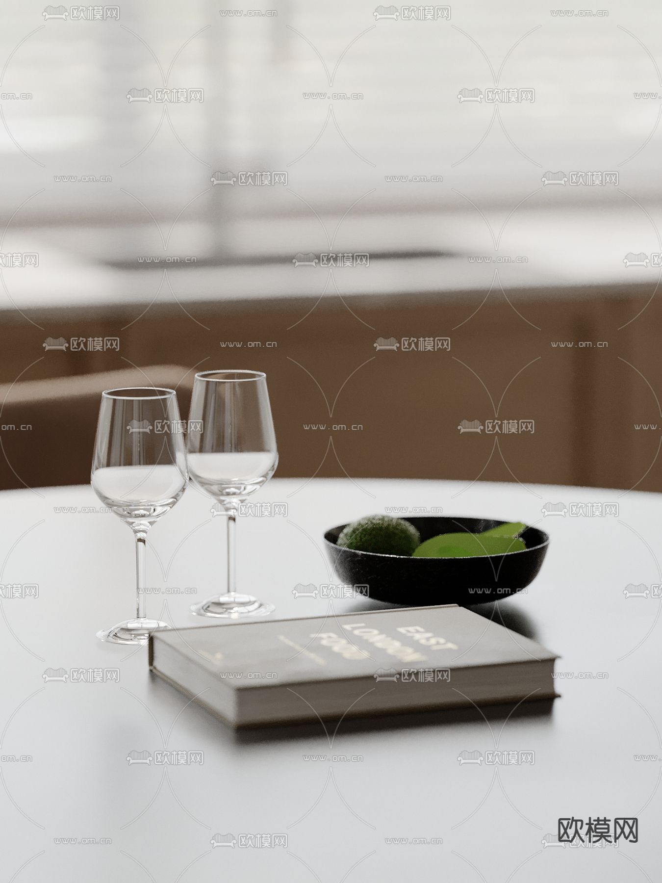 饮料水杯 果盘su模型下载（渲染图2）