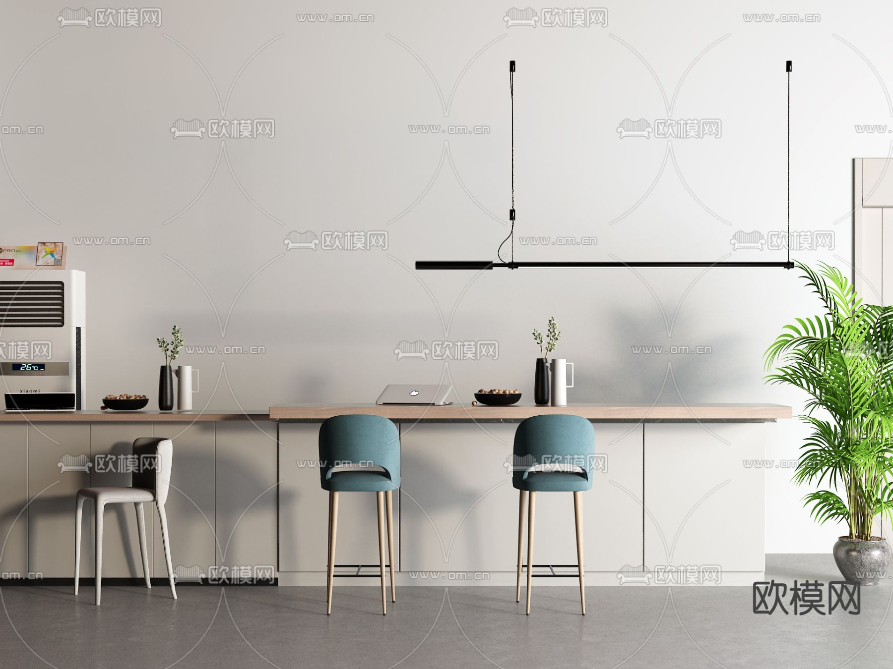 现代吧台 水吧台3d模型下载