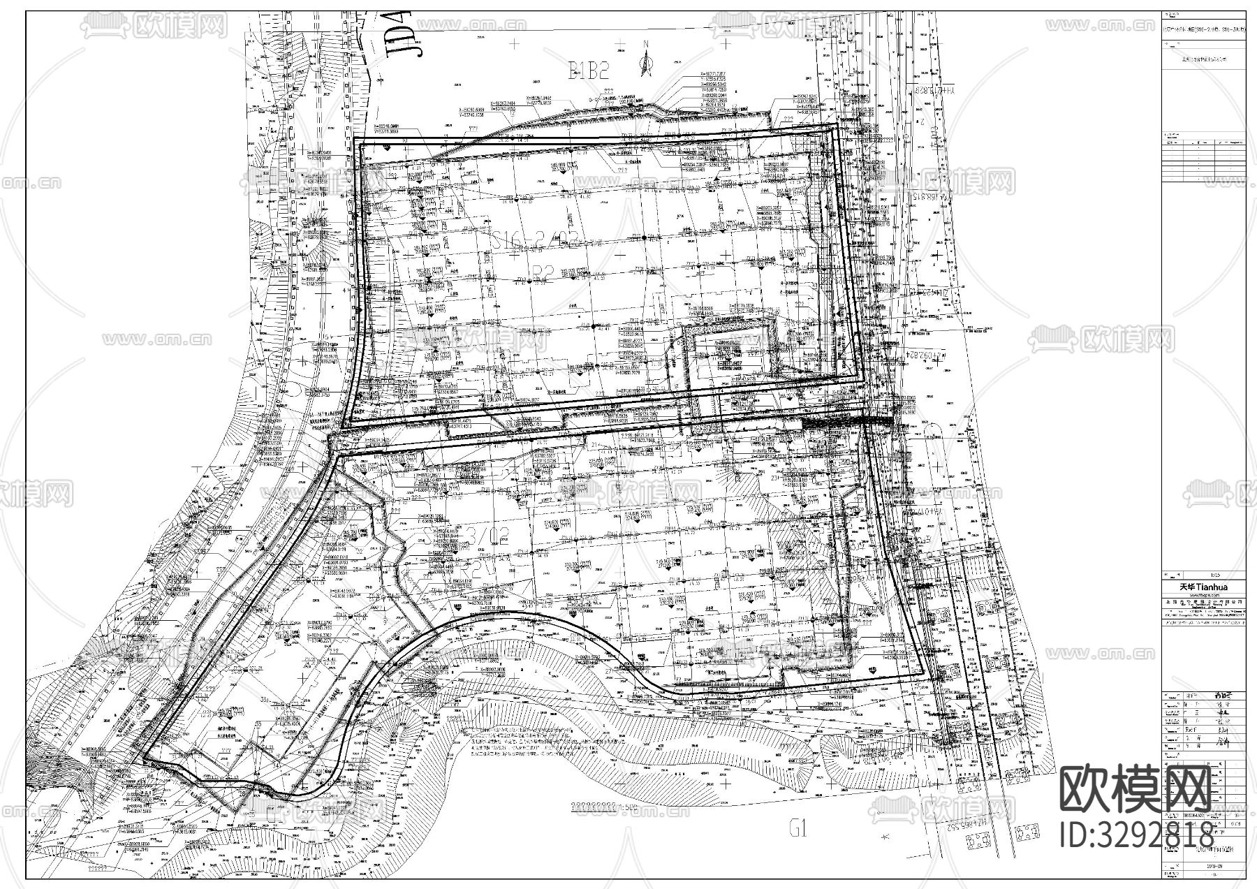 基坑边坡治理cad施工图下载（渲染图1）