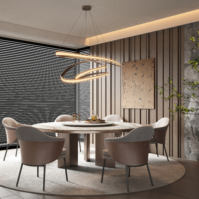  Minotti餐厅su模型 