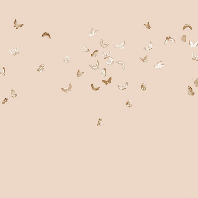  粉色蝴蝶壁纸壁画 