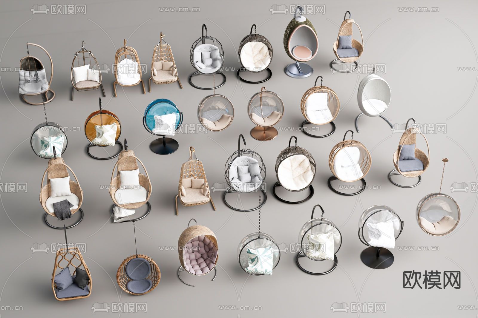 吊椅  秋千椅 户外椅3d模型下载