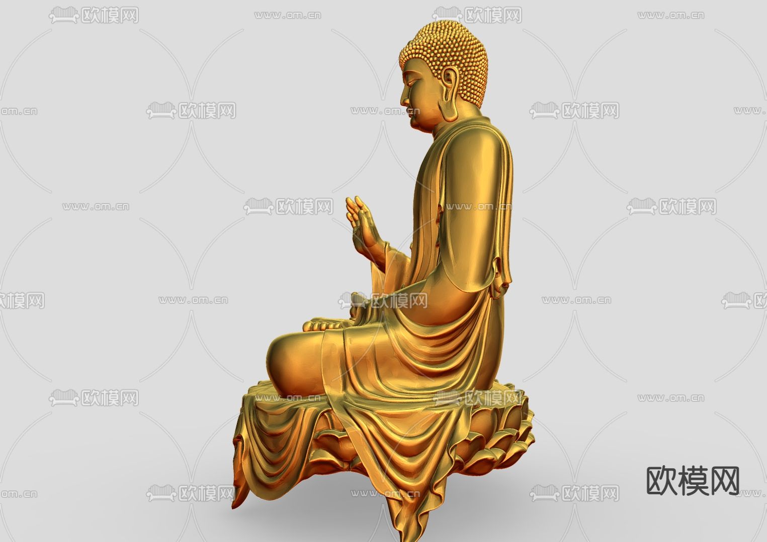 中式佛像雕塑 佛祖摆件 中式宗教摆件su模型下载（渲染图2）