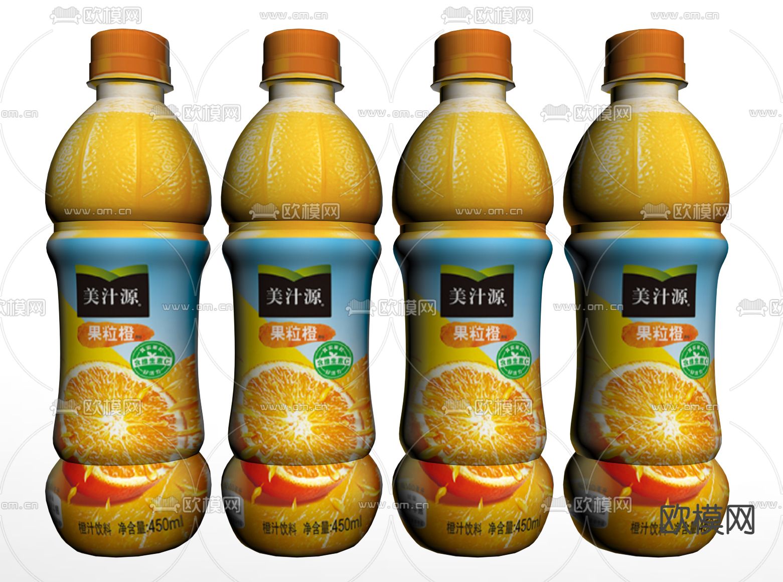 果粒橙饮料 汽水su模型下载（渲染图1）