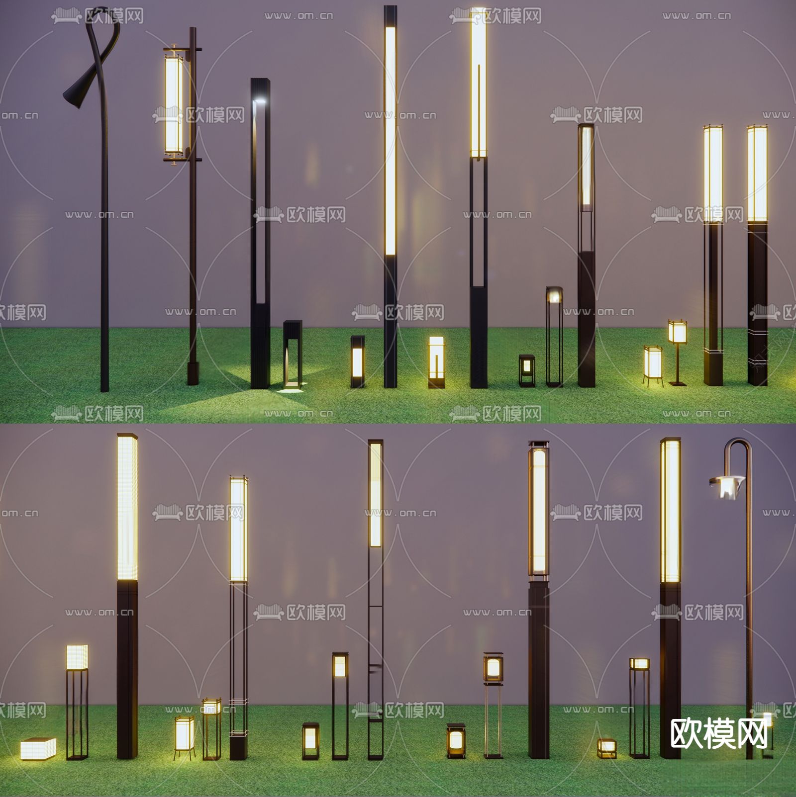 景观庭院灯 草坪灯3d模型下载（渲染图1）
