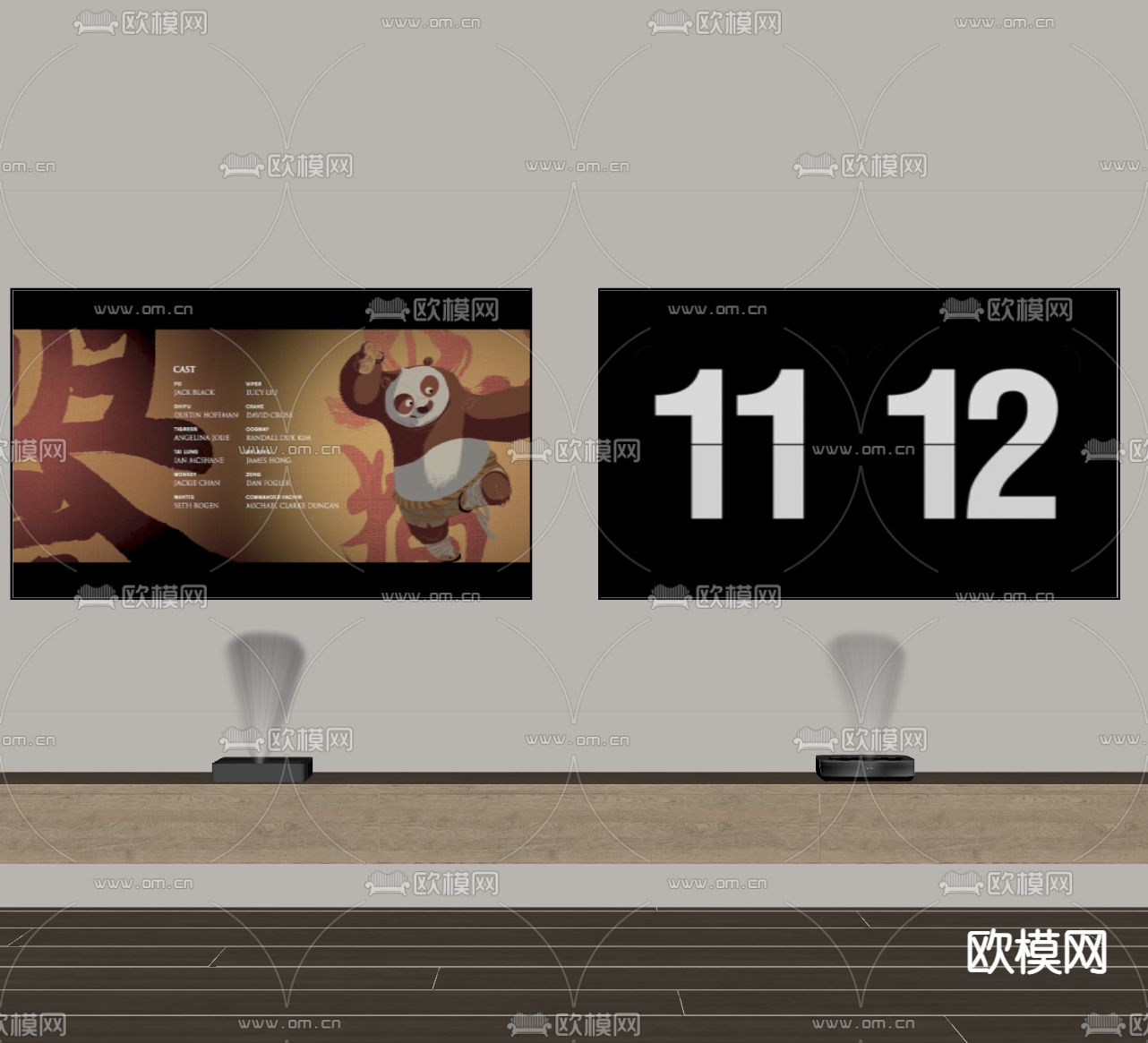 激光电视 超短焦投影 投影仪su模型下载（渲染图1）