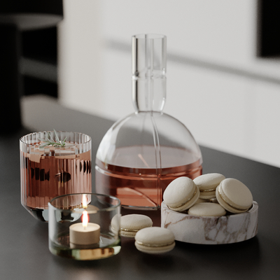  酒水食物 酒杯 酒瓶su模型 