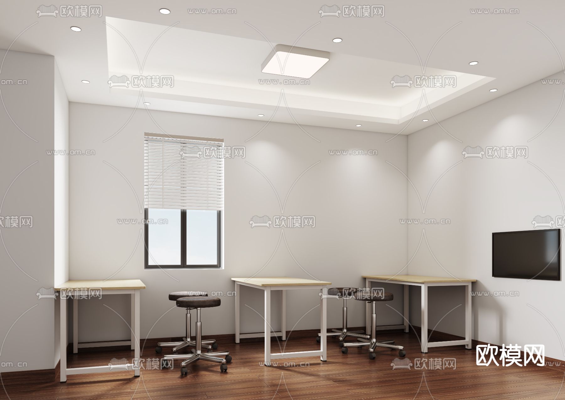 现代培训室 培训中心3d模型下载
