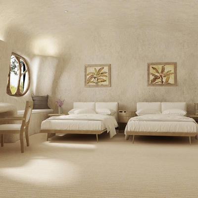  侘寂风洞穴酒店 客房su模型 