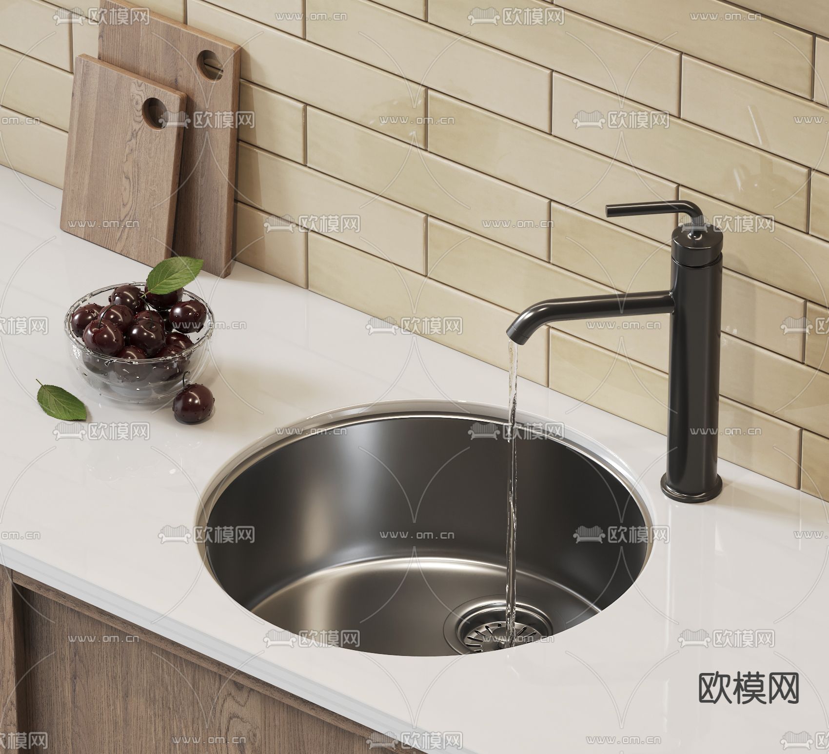 不锈钢水槽 洗菜盆 台下盆3d模型下载