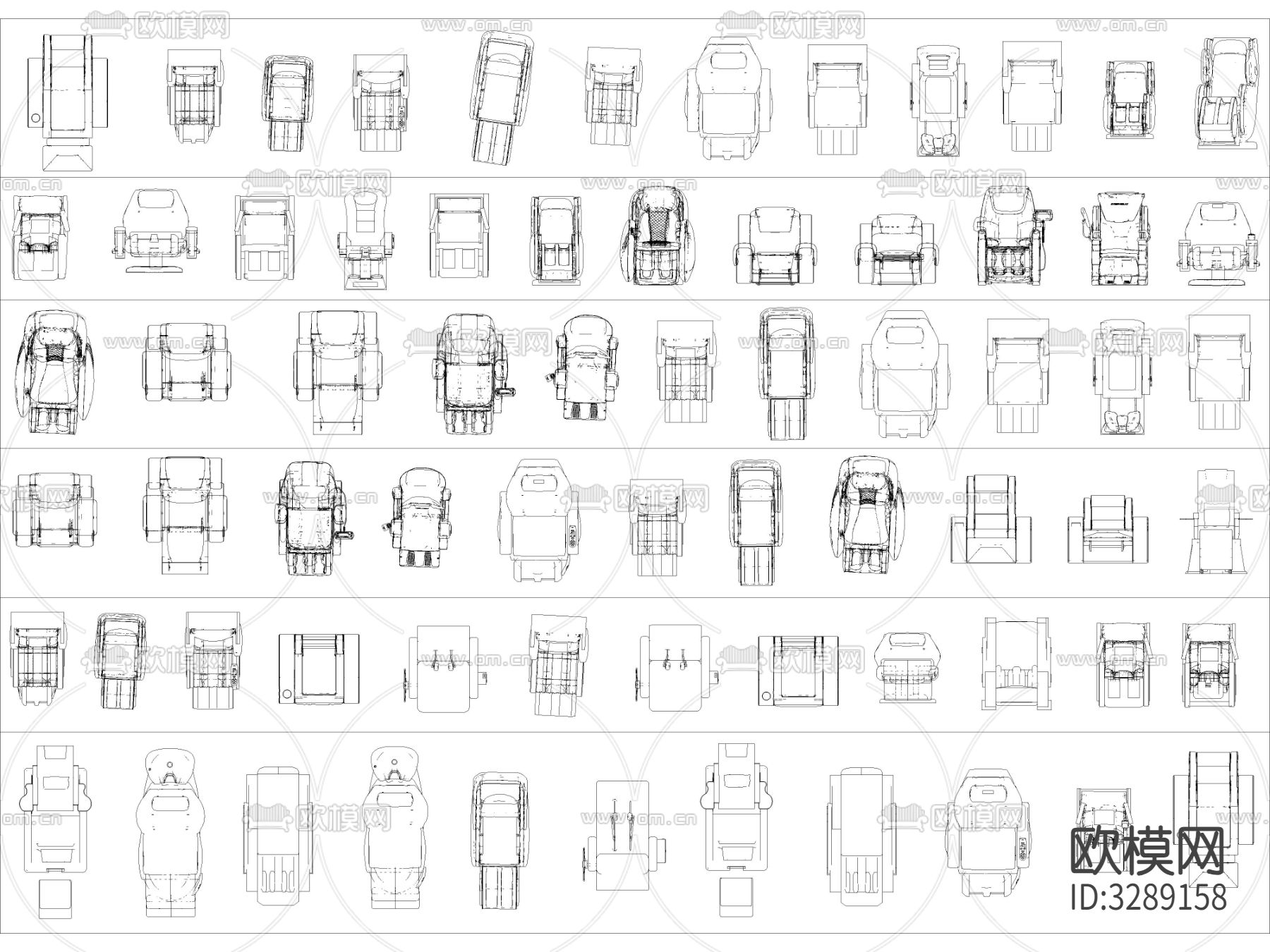 最新按摩椅按摩沙发沙发椅cad图库下载（渲染图6）