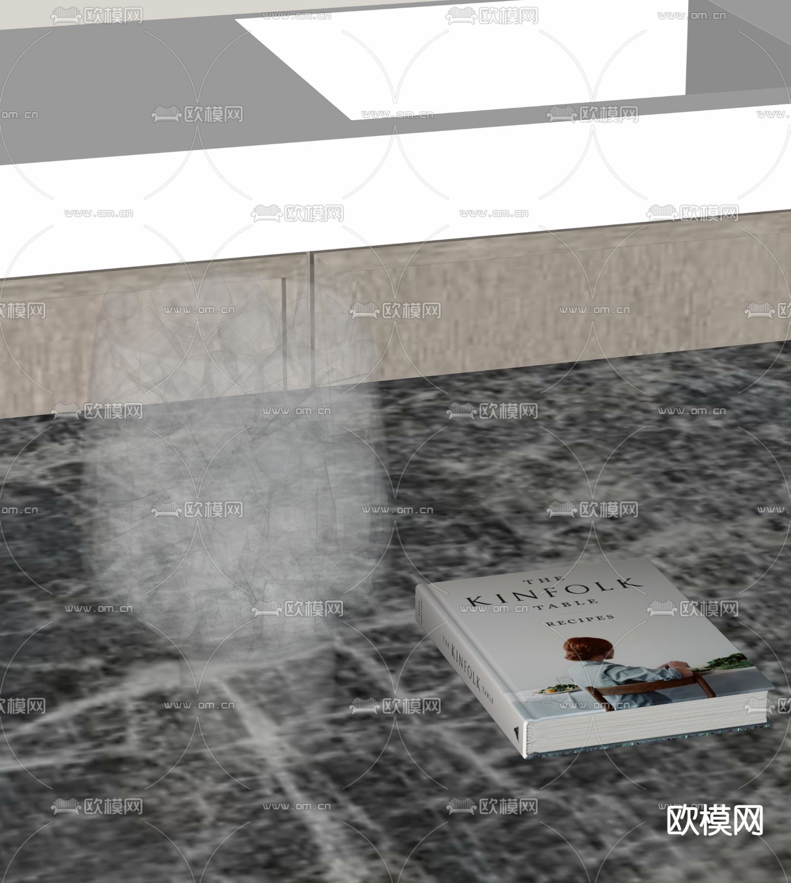 冰块 水杯 书本 书籍 饮料su模型下载（渲染图2）