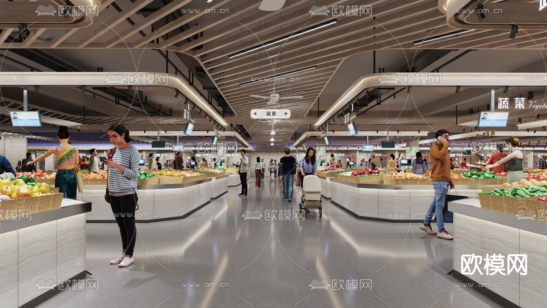 菜市场 农贸市场3d模型下载