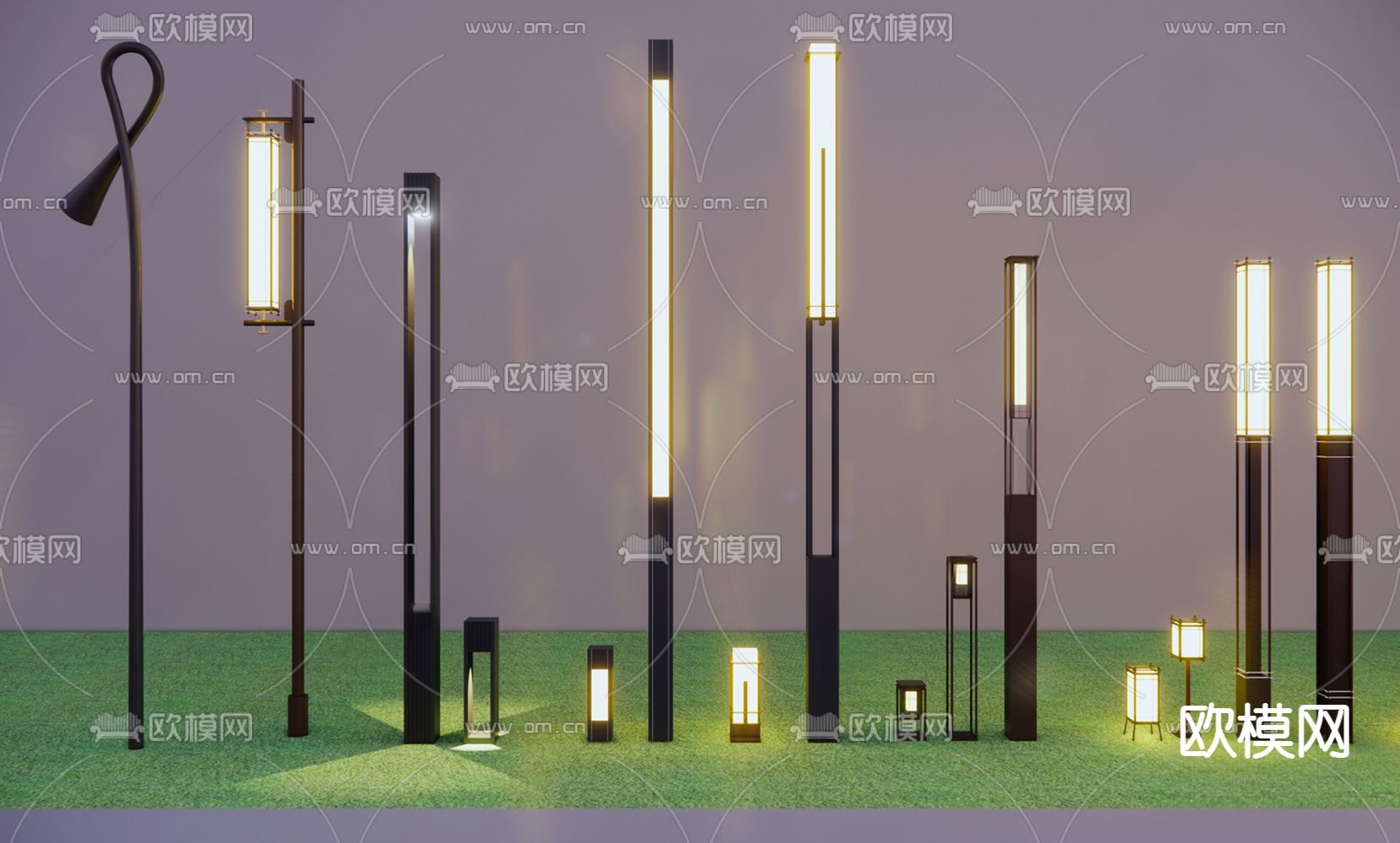 景观庭院灯 草坪灯3d模型下载（渲染图2）