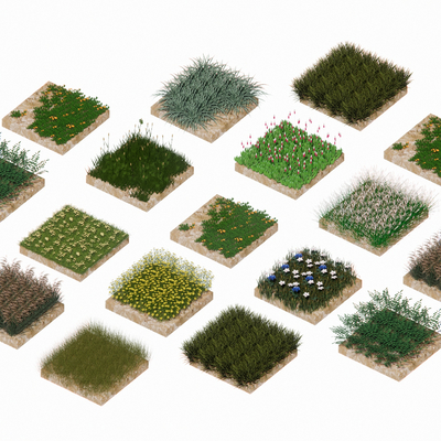  草皮草地 草坪 地皮su模型 