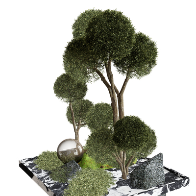  植物绿植 植物球su模型 