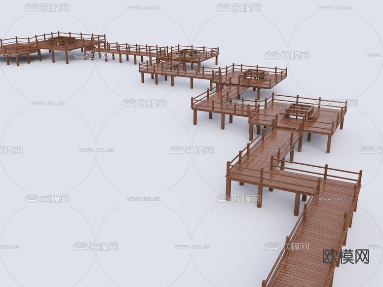 中式亭台 栈道水榭3d模型下载