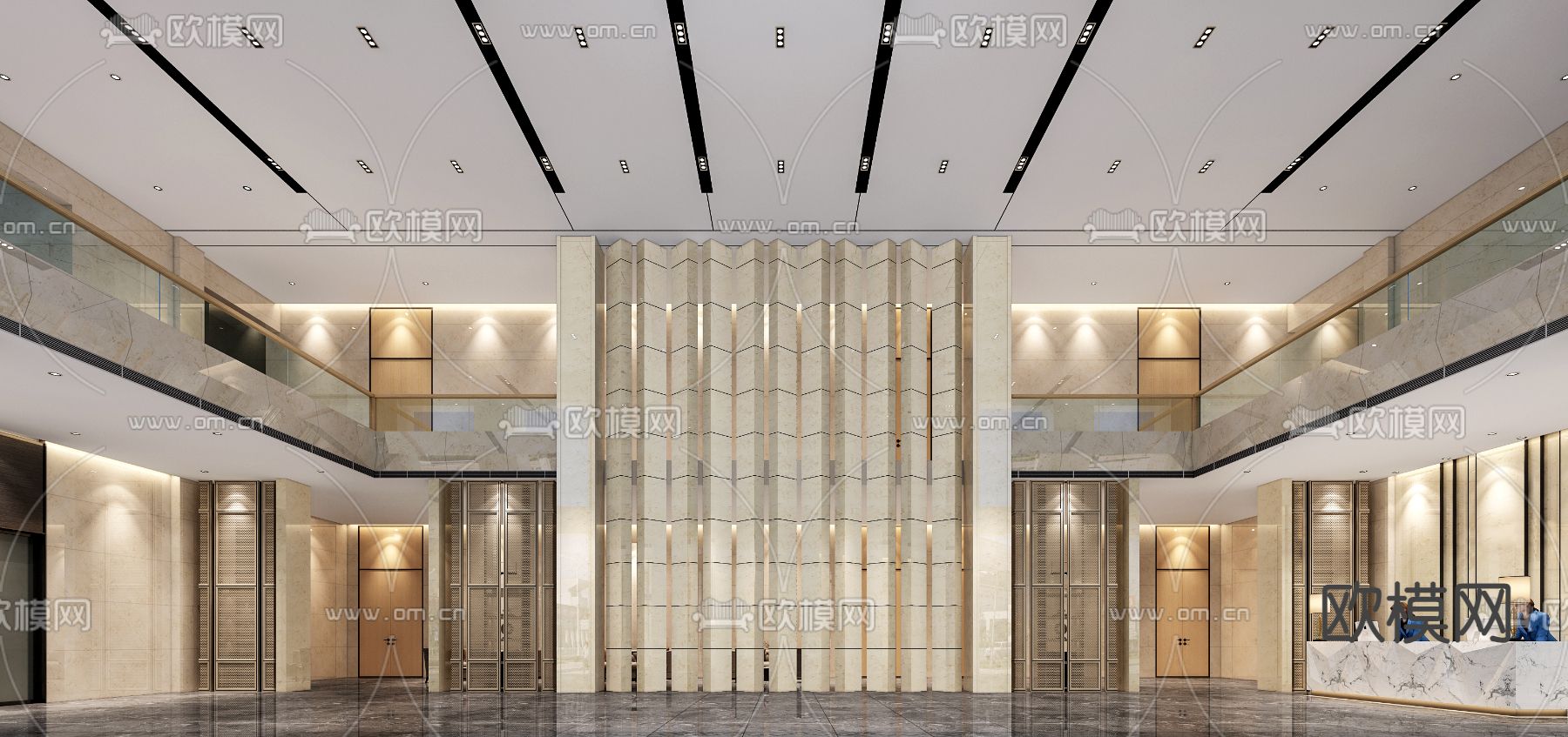 办事大厅 办事大堂3d模型下载