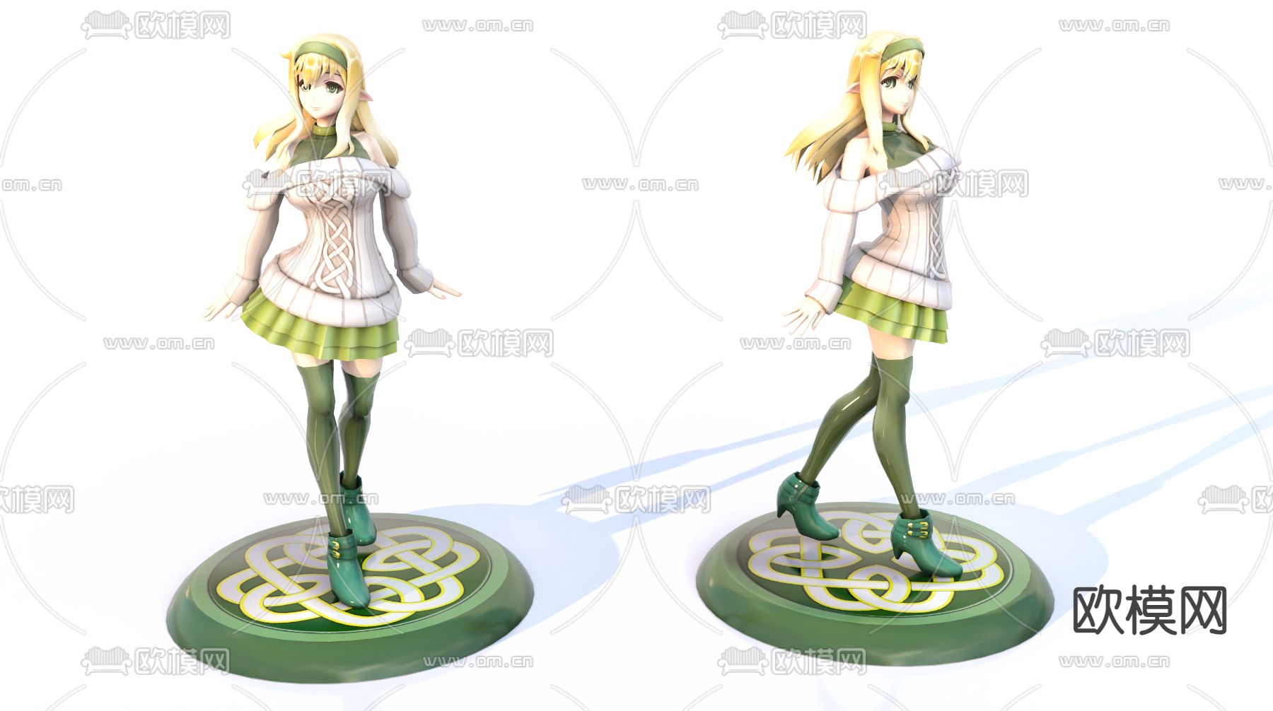 精灵女孩手办 潮玩摆件3d模型下载