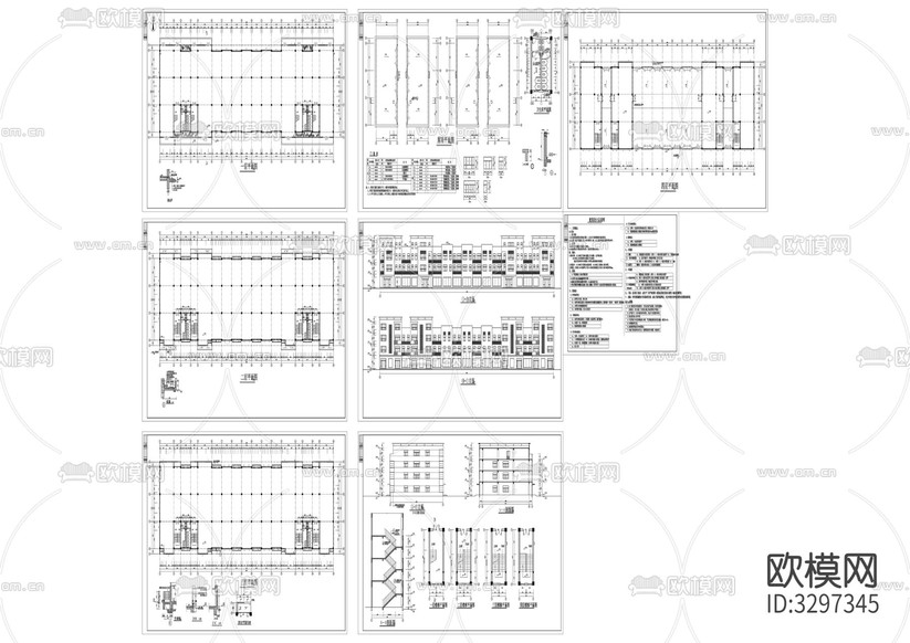 四層廠房建筑CAD施工圖下載