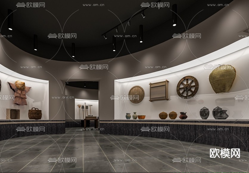 民俗展厅 民族文化馆3d模型下载(渲染图2)