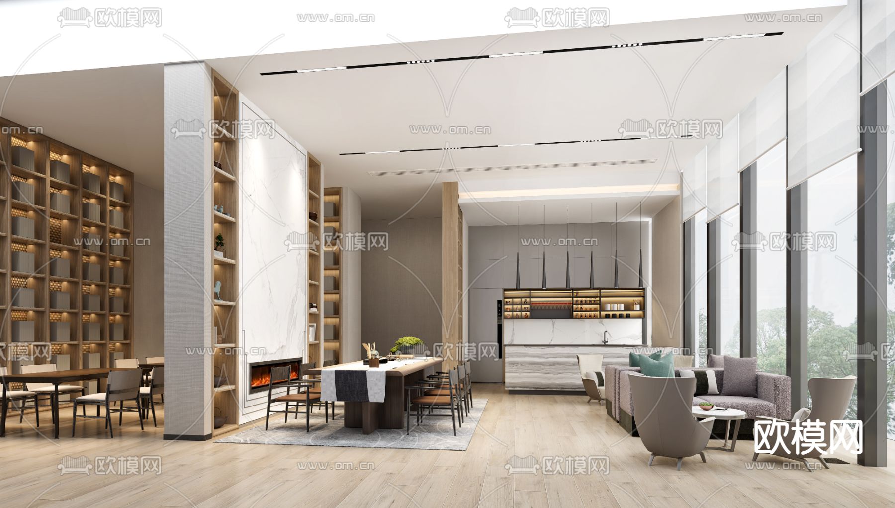 售楼处 洽谈区3d模型下载