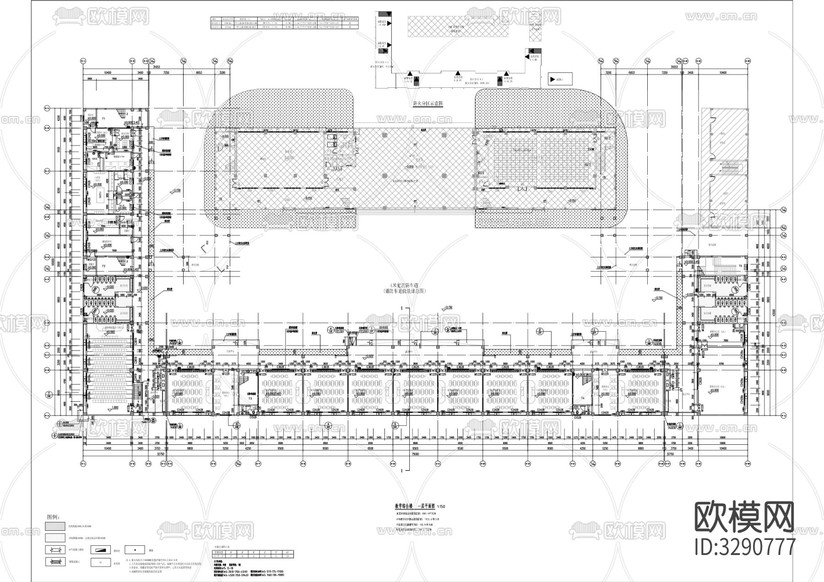 中學(xué)綜合樓 食堂 宿舍建筑cad施工圖下載(渲染圖4)