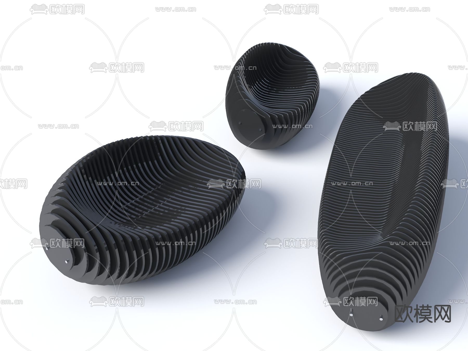 现代异形座椅 3d模型下载