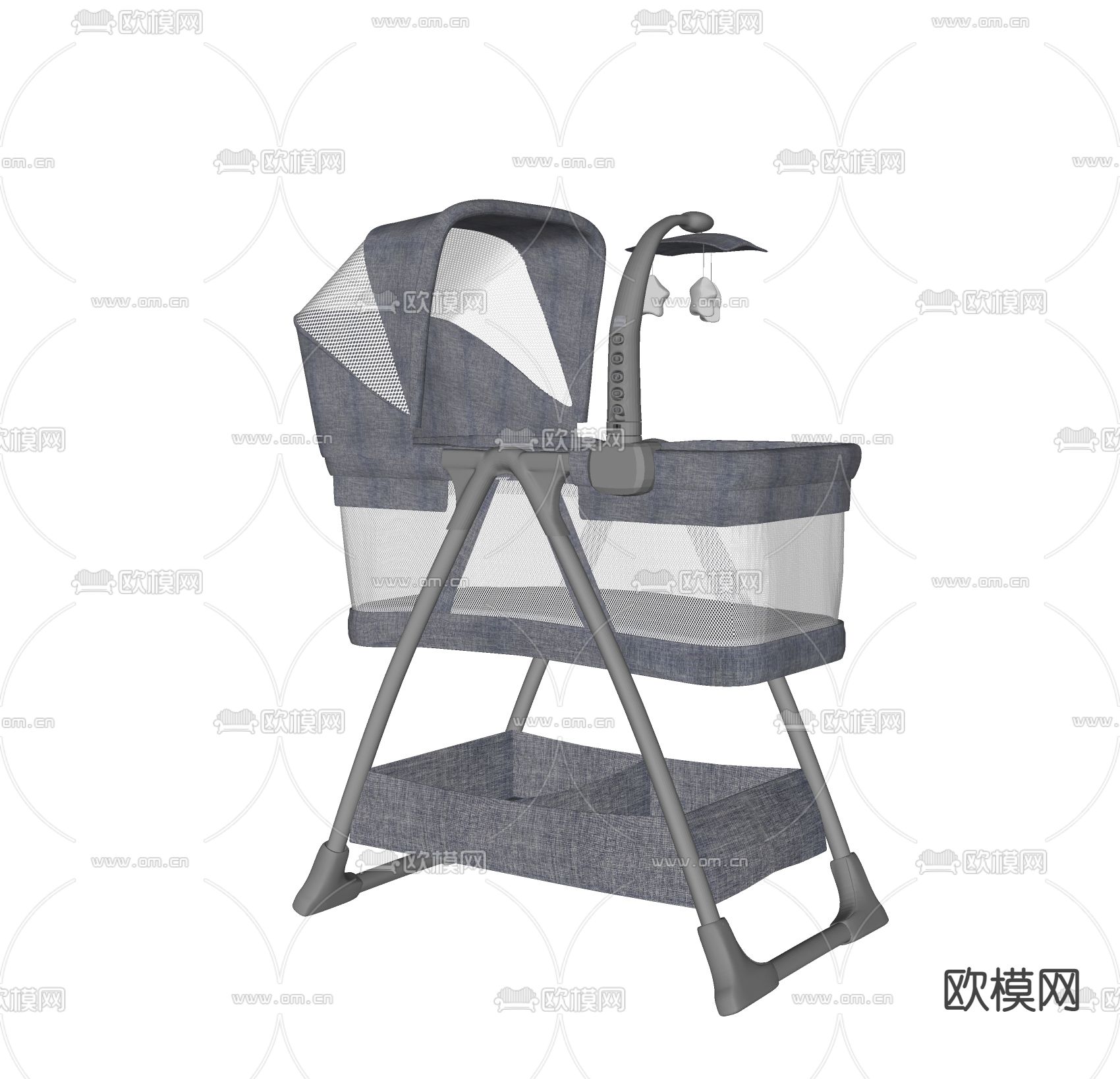 宝宝睡篮 婴儿车su模型下载（渲染图3）
