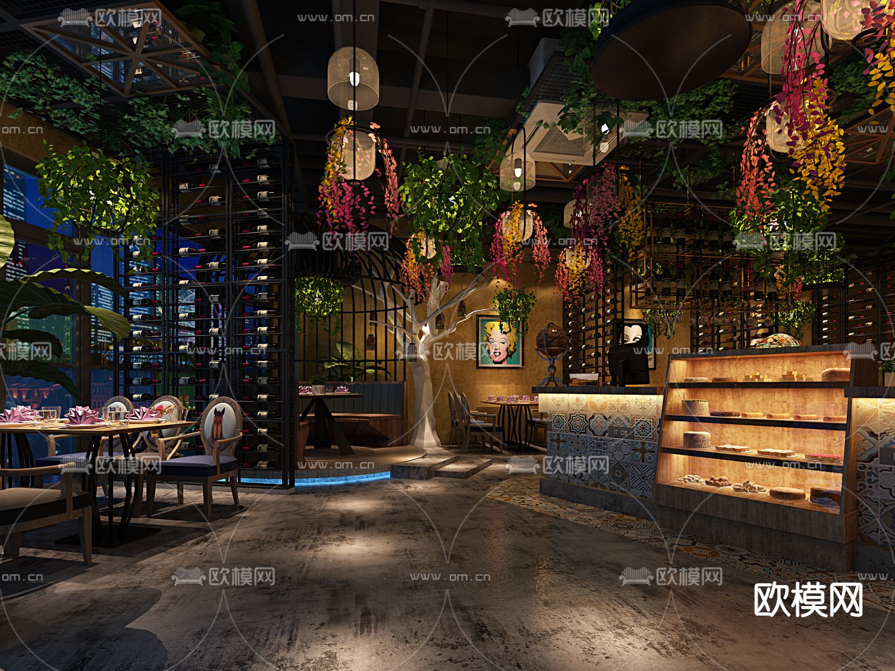 北欧音乐餐厅 酒吧3d模型下载（渲染图1）