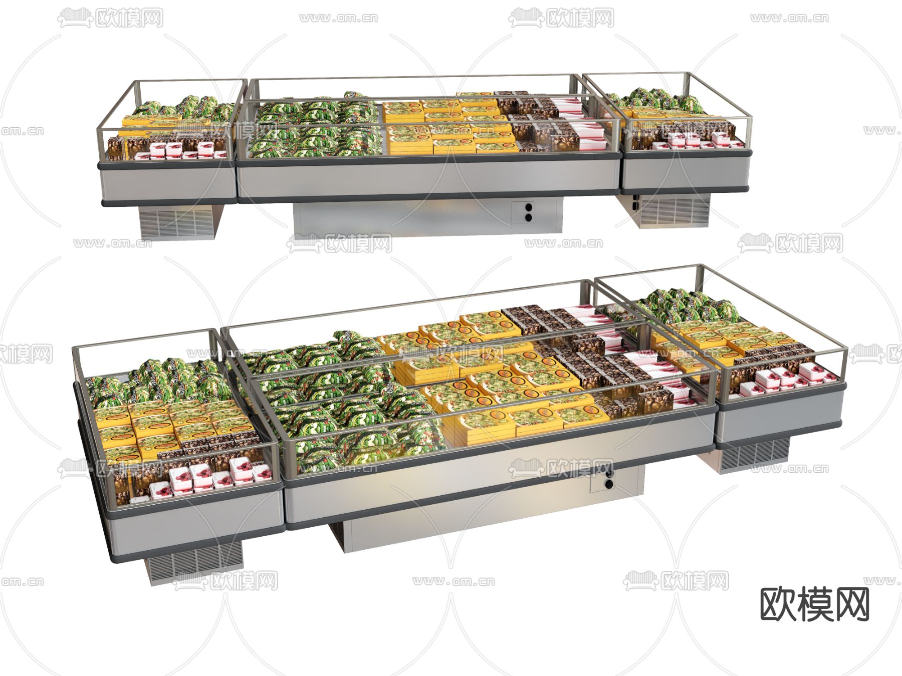 货架 超市冷藏柜su模型下载（渲染图2）