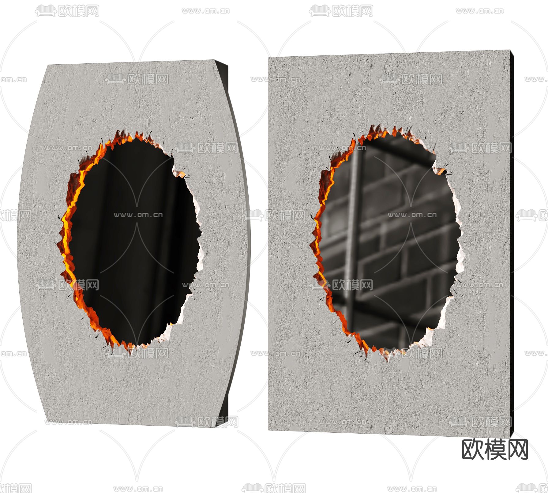 镜子 装饰镜su模型下载（渲染图1）
