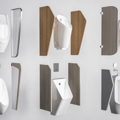  小便池 小便斗 小便池隔板su模型 