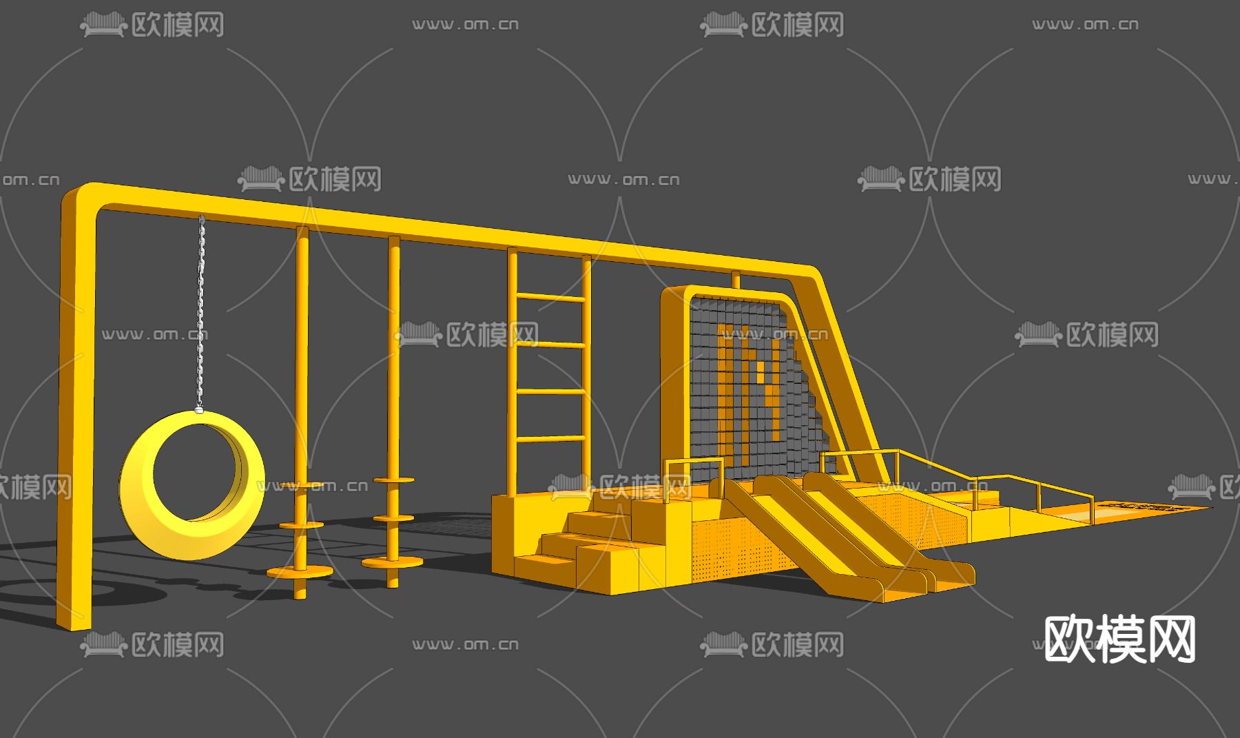 户外康体器械 健身器械 多功能健身器械 综合健身器械su模型下载