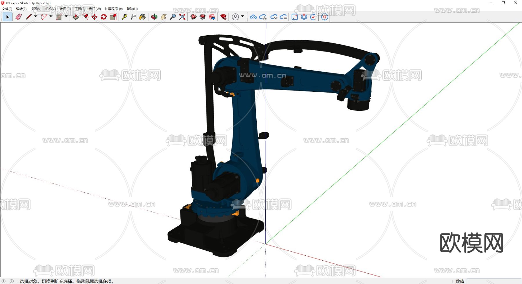 机械臂su模型下载（渲染图1）