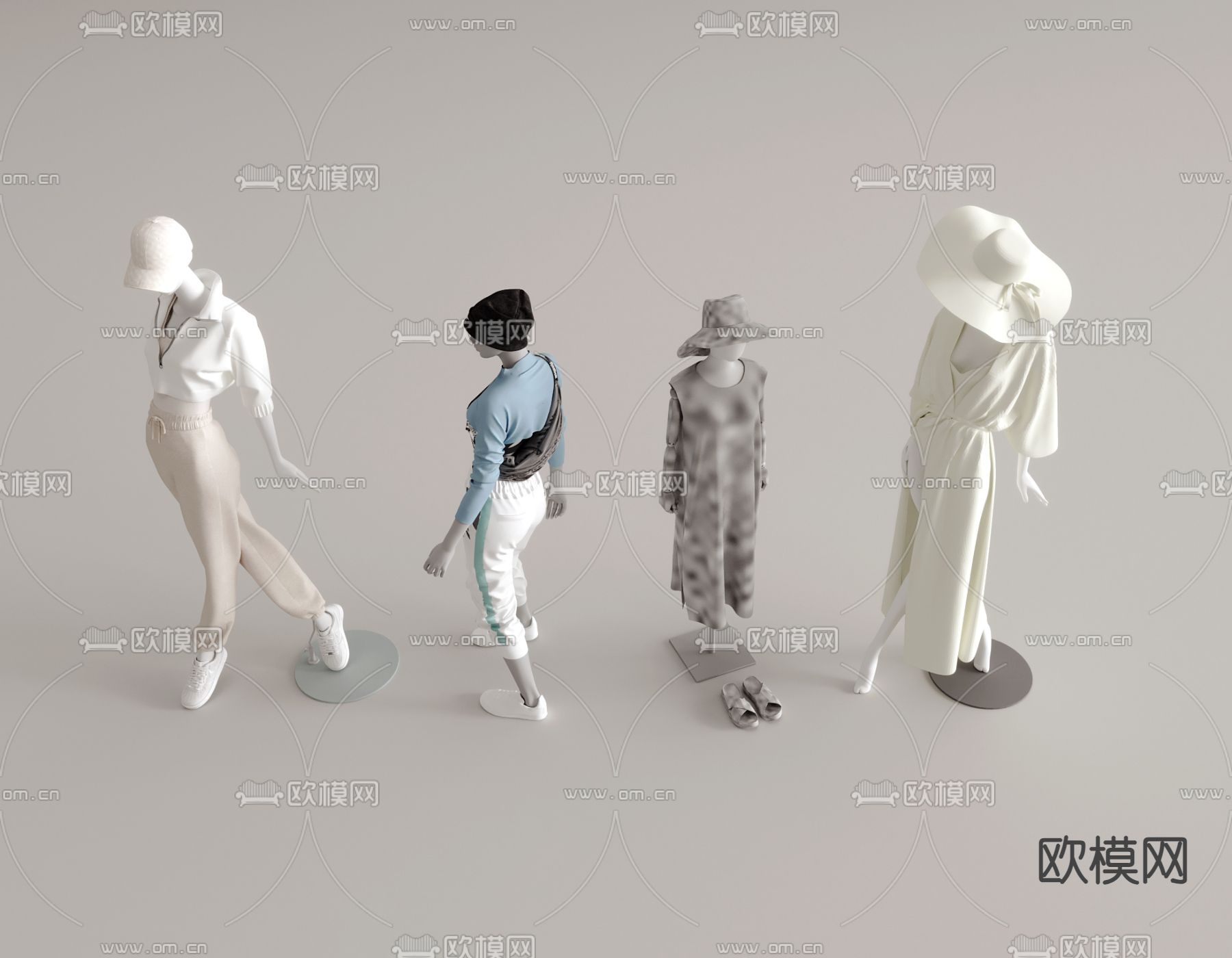 时装模特 服装模特3d模型下载