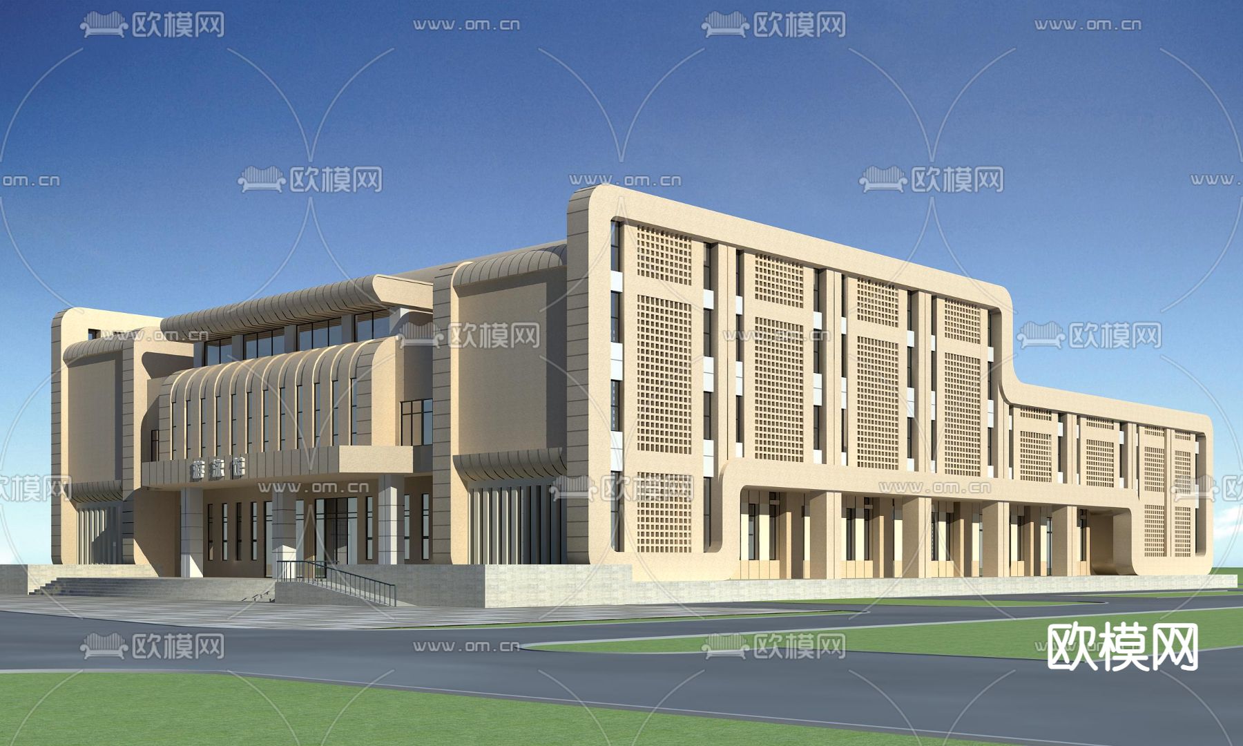 简欧体育馆外观3d模型下载