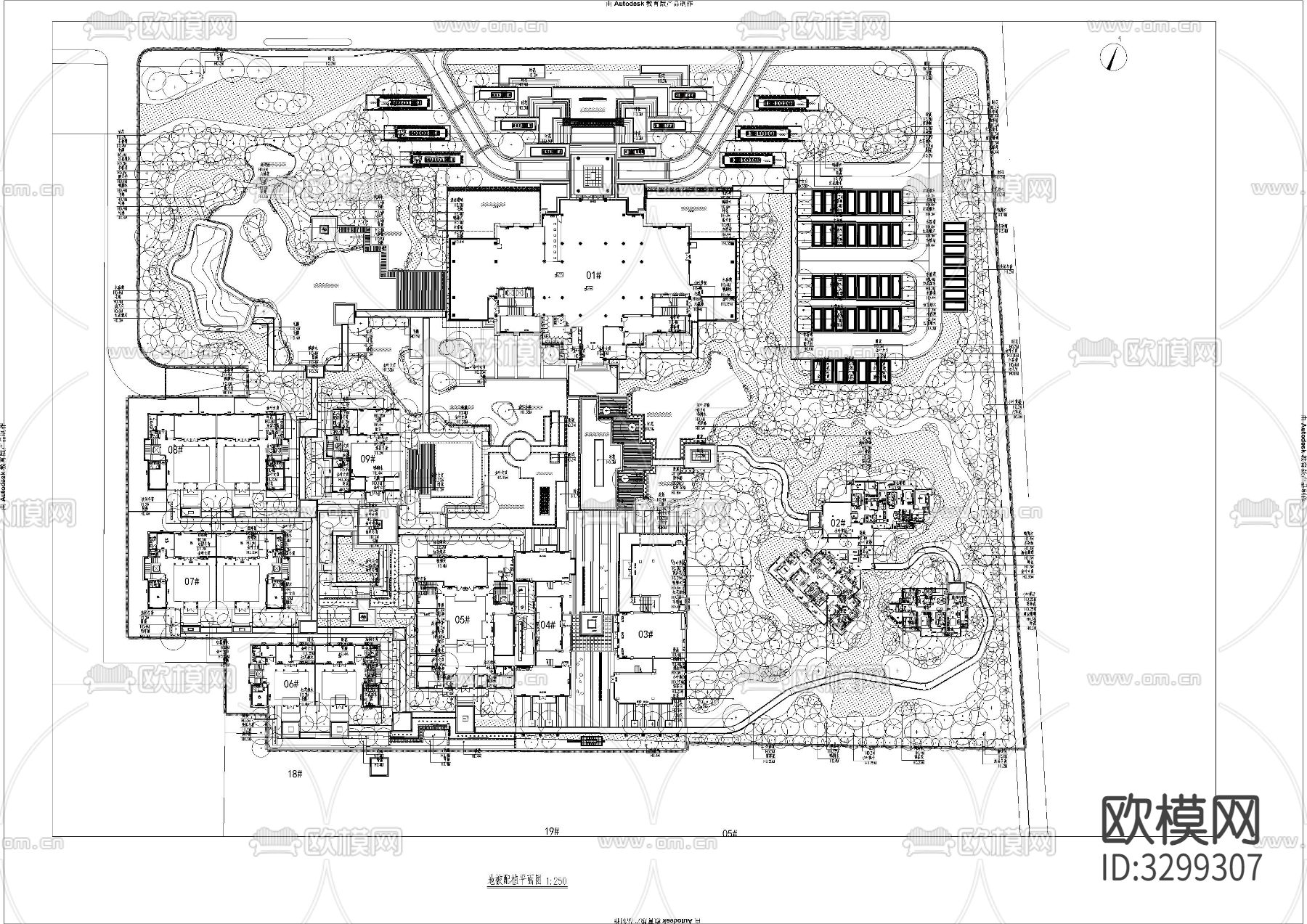 住宅小区绿化cad施工图下载（渲染图8）