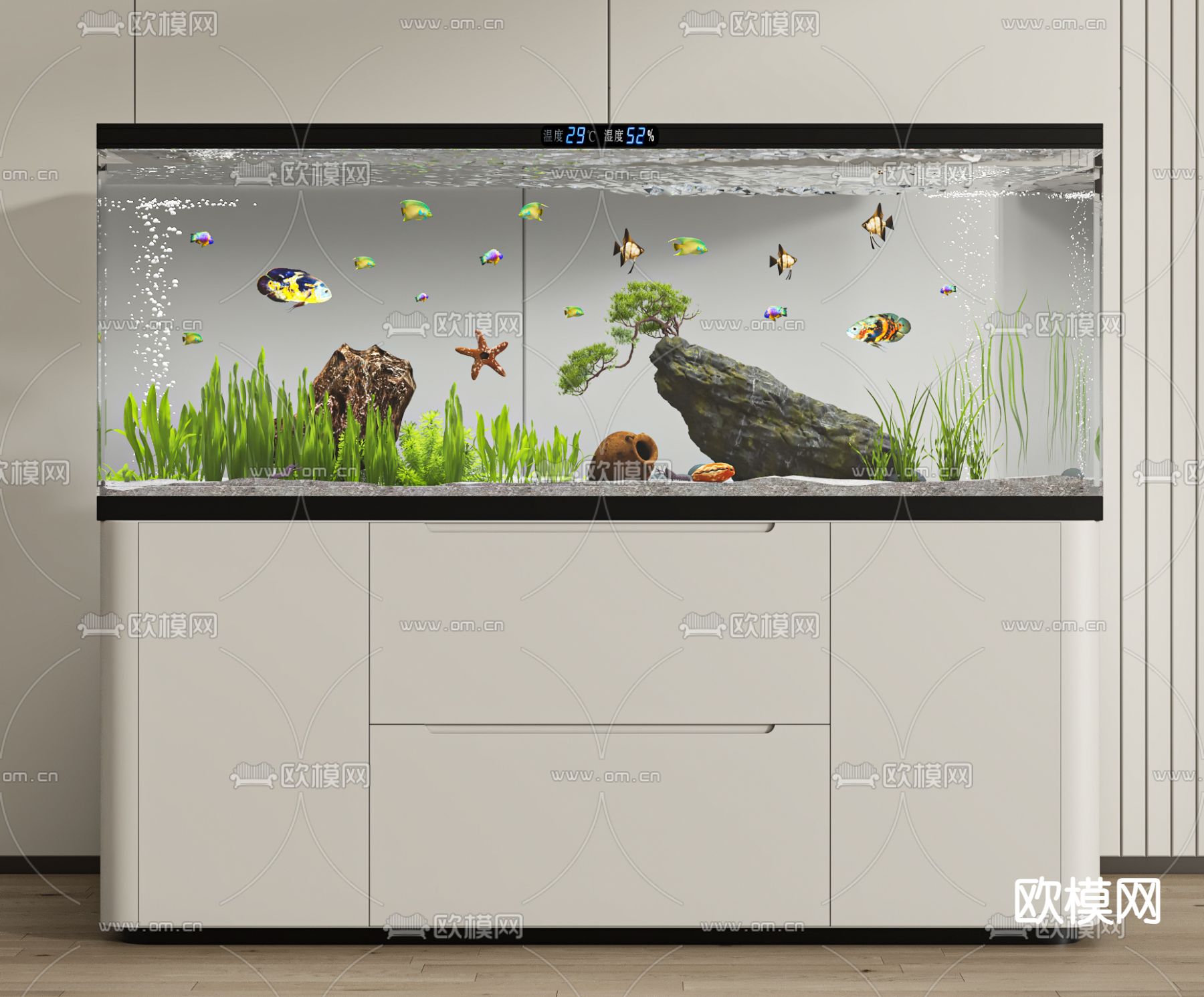 鱼缸 水族su模型下载（渲染图2）