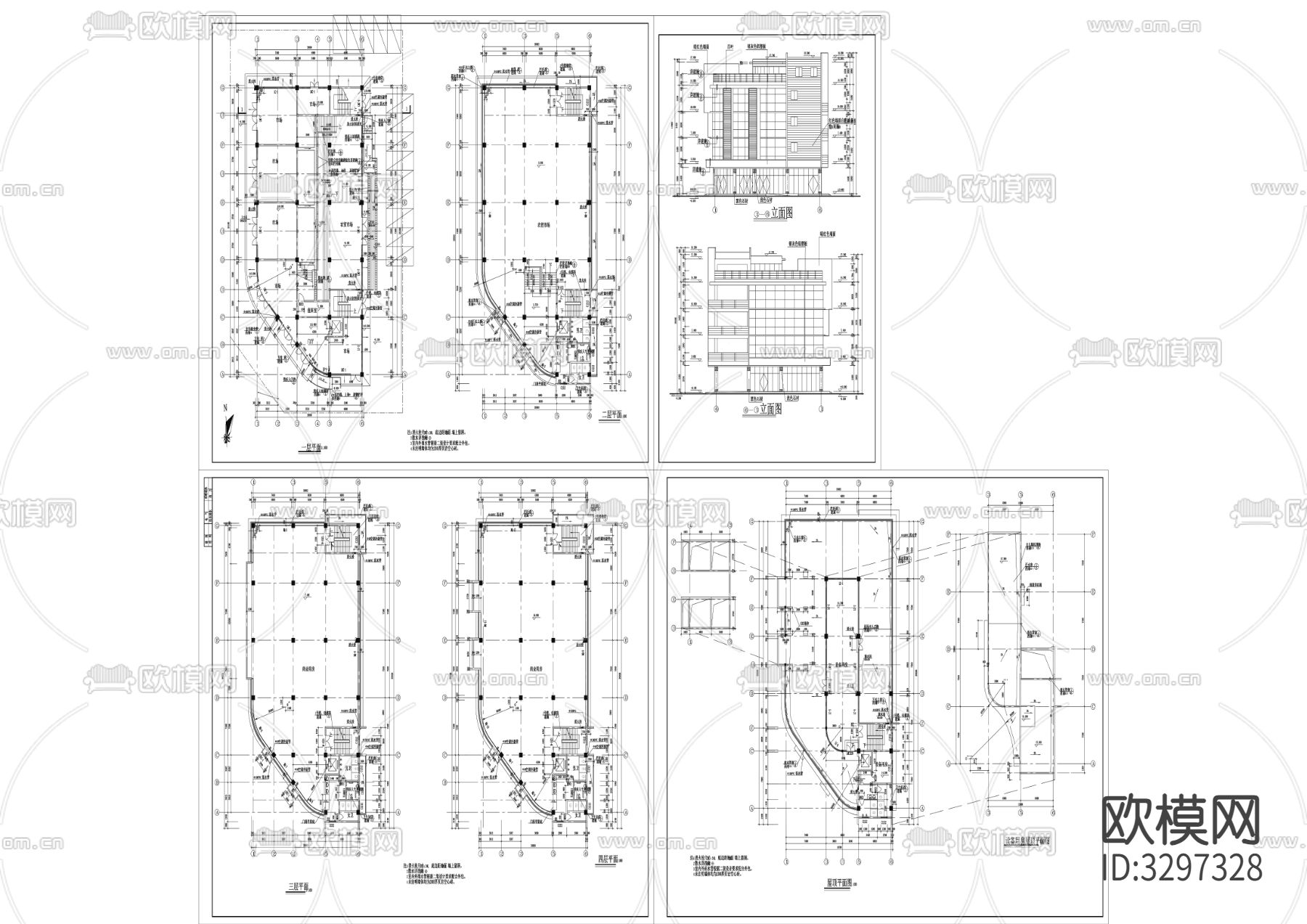 农贸市场cad施工图下载