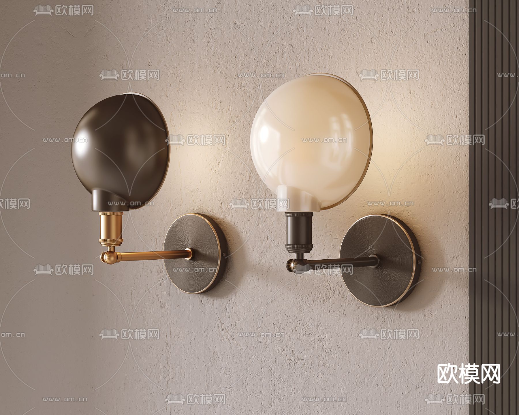 简欧壁灯3d模型下载